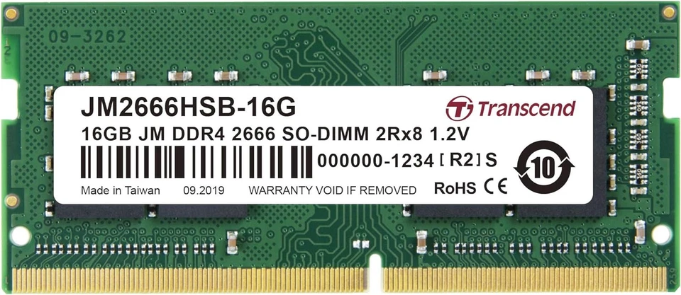 Transcend 16 GB JetRAM DDR4 2666Mhz SO-DIMM 2Rx8 1Gx8 CL19 1.2 V 16 GB 2666 MHz  - Image 3 of 3