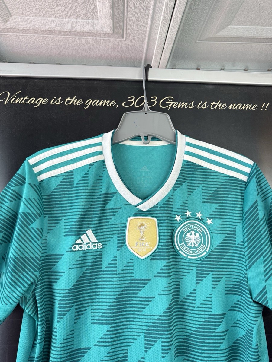 Authentic adidas Germany 2018 Away Soccer Jersey Kit W/ 2014 World