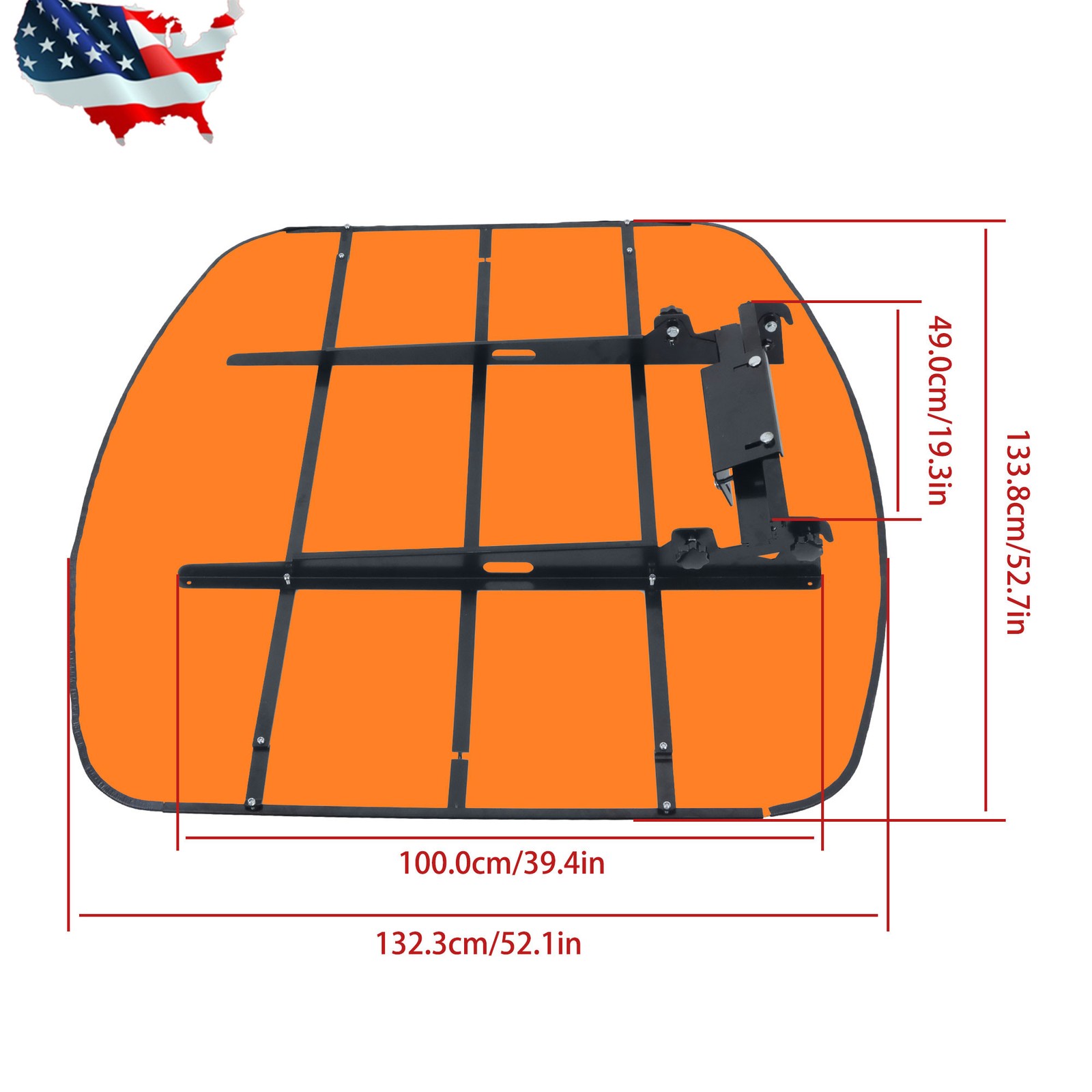 52" × 52" Sun Shield Tuff Top Tractor & Mower Canopy For 2" x 2" or 2" x 3" Rops