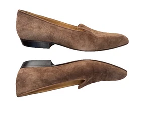 Chaussures plates femme Gucci marron clair en suade taille 38 B créateur Made Italy