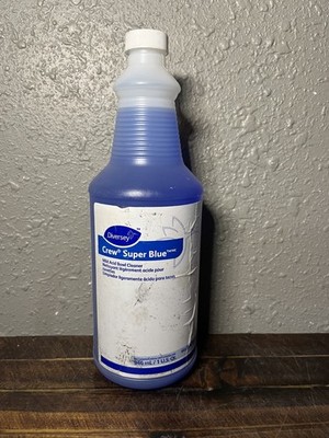 4 Pack Diversey Crew Super Blue Mild Acid Bowl Cleaner Bathroom Liquid 32oz