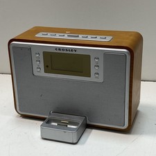 Crosley CR02-001A AM/FM Radio iPod Docking Station Wood Cabinet For Parts Repair