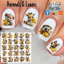 Animals & Leaves Waterslide Nail Decals Set Of 50 Instructions & Bonus