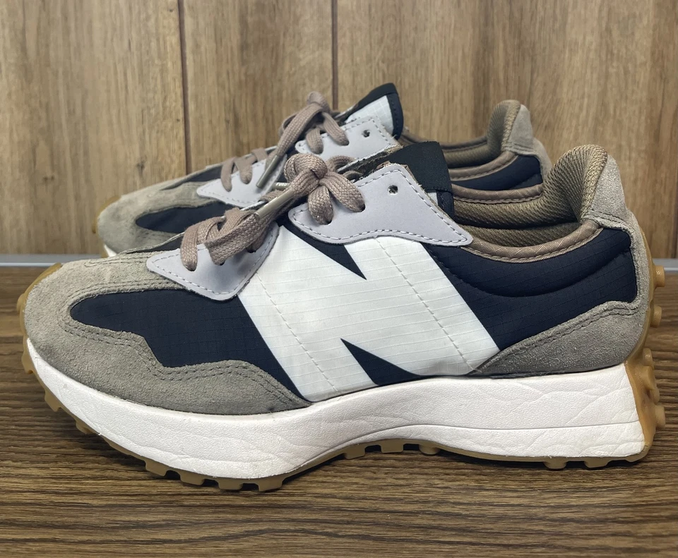 New Balance 327 Shoes Mens Size 6.5 FIGS Collab Brown Blue White MS327FG1 Suede - Image 3 of 4