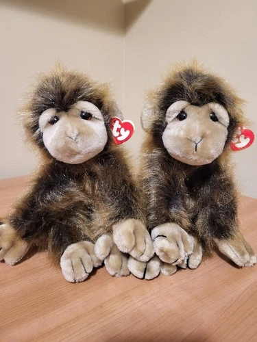 Cha Cha Monkey Ty Beanie Vintage Original Stuffed Animal w/tags Lot of 2