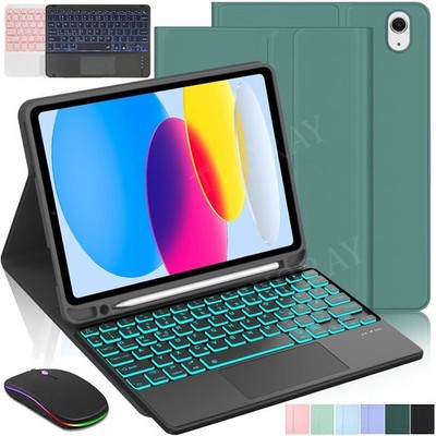 Für iPad 11/10/9/8/7 Gen Pro 11'' Air 5/6 Hülle mit Beleuchtete Touchpad Tastatur