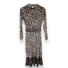 ASOS black leopard print velvet stretch tiered ruffle hem open back midi dress 2