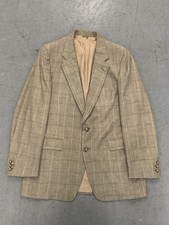 Vintage Givenchy Tan Windowpane Sport Coat Size 40R/M - Made In USA