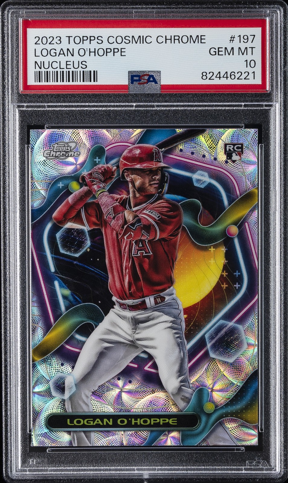 2023 TOPPS COSMIC CHROME NUCLEUS REFRACTOR #197 LOGAN O'HOPPE ROOKIE RC PSA 10