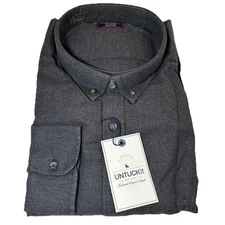 New UNTUCKit Costanti Shirt Men's 3XL Tall Regular Fit Long Sleeve Dark Grey