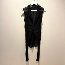 USED COMME DES GARCONS ASYMMETRICAL DESIGN KNIT VEST, SIZE M, BLACK GOOD