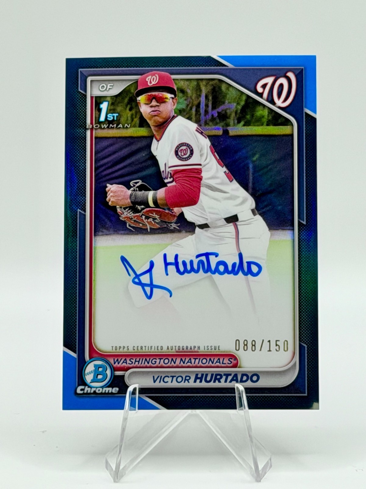 2024 Bowman Chrome Victor Hurtado 1st Auto True Blue Refractor /150 #CPA-VH