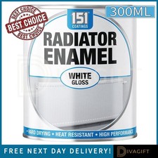151 RADIATOR ENAMEL WHITE GLOSS PAINT 300ML FAST DRYING FOR HIGH PERFORMANCE NEW