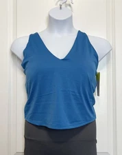 All In Motion V-Neck Blue Top With Shelf Bra For Women Size 2X