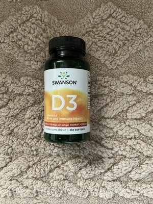 Swanson Vitamin D3 5,000 IU Bone, Immune, Heart Health Supplements, 250 Soft gel