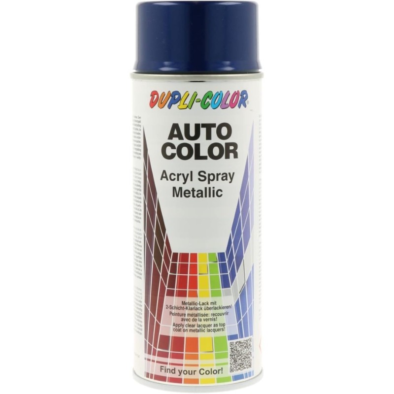 Bombe de peinture acrylique métallisée bleu Duplicolor de 400 ml