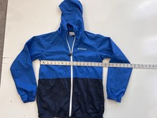 Columbia Youth Large Center Ridge Windbreaker Hooded Jacket Blue colorblock
