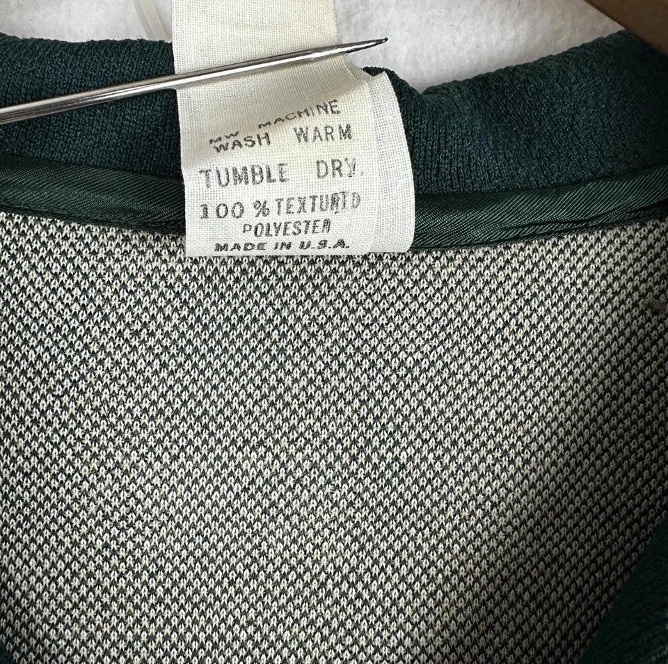 Mini Vestido Falda Plisada Poliéster Texturizado Verde Años 60 Talla 10 Hecho en Unión Foto 4 de 4