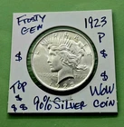 1923 P Peace Silver Dollar CHOICE GEM Brilliant Ultra Rare BU Grade Silver Coin