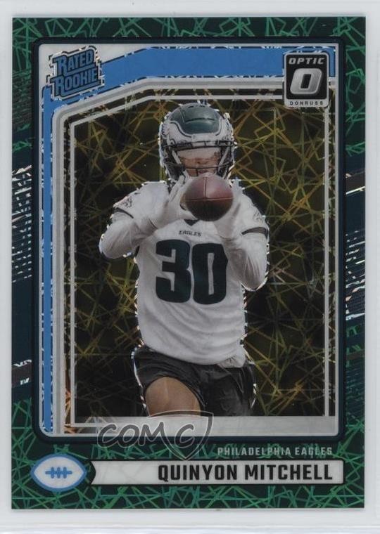 2024 Donruss Rated Optic Preview Green Velocity Prizm Quinyon Mitchell Rookie RC