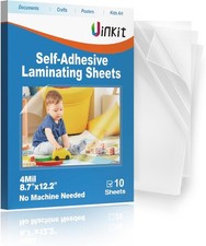 Uinkit 4mil Thicker Self-Adhesive Laminating Sheets, 10Pack Letter Size 8.5x11"