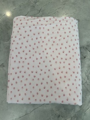 Vtg. Simply Shabby Chic Pink Rose Bud ''Mon Ami'' Full Flat Sheet
