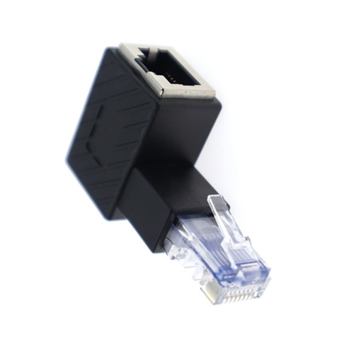 90° Ethernet LAN RJ45 Male to Female Right Angle Network Cat5e Cat6e Adapter N - Afbeelding 9 van 25