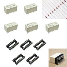 Miniatur Relais bistabil 2 Spulen 2xUM 2 Wechsler 2A 12V 9V - 24V Sockel Dioden