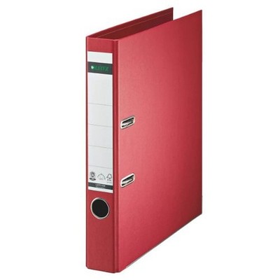Leitz 10080025 Quality Folder Paper A4 with Slits Narrow Red slim red