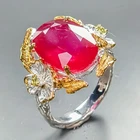 Uniue ring 10 ct Ruby Ring 925 Sterling Silver Size 7.5 /R463325
