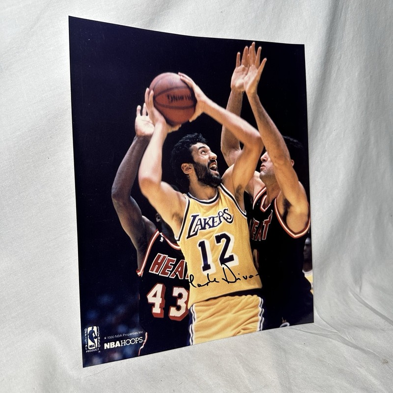 Los Angeles Lakers Vlade Divac Signed 8x10 Photo Official NBA Hoops 1990 Kodak