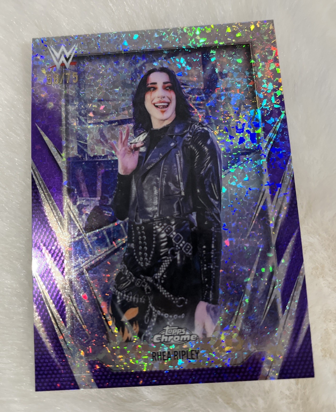 Rhea Ripley | Raw | 2026 Topps Chrome WWE | Purple Mini Diamond ...