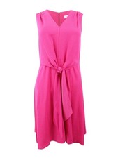 Calvin Klein Women's Sleeveless Tie-Detail Dress (6, Hibiscus) 191797470135