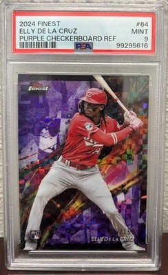 2024 Topps Finest - Elly De La Cruz #64 Purple Checkerboard Refractor 133/150
