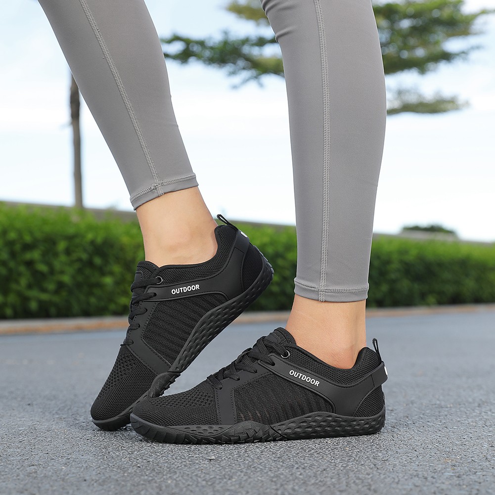 APL Scarpe larghe a piedi nudi scarpe da allenamento stringate traspiranti per allenamento (nero 39) ~