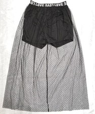 Shein XS/S Sheer Overlay Mesh Polka Dot Midi Skirt Shorts Lined Love Waist Black