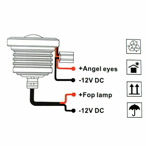 2x 3''Car Fog Light Projector COB Halo Angel Eye Ring DRL Driving Bulbs Yellow 、 - Picture 9 of 9