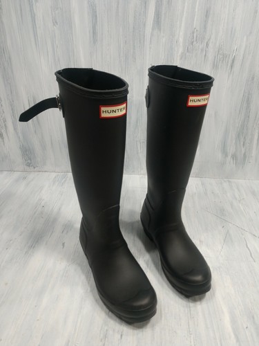 hunter black rain boots size 7