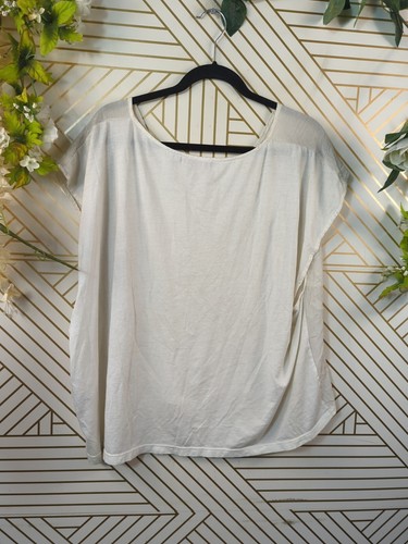 VELVET By Graham & Spencer Women's Off White Silk Crinkle Sheer Blouse Small NEW - 第 9/9 張圖片