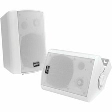 Pyle Bluetooth Indoor Outdoor 6.5 Inch Speaker System, White 2 Pack  Open Box 