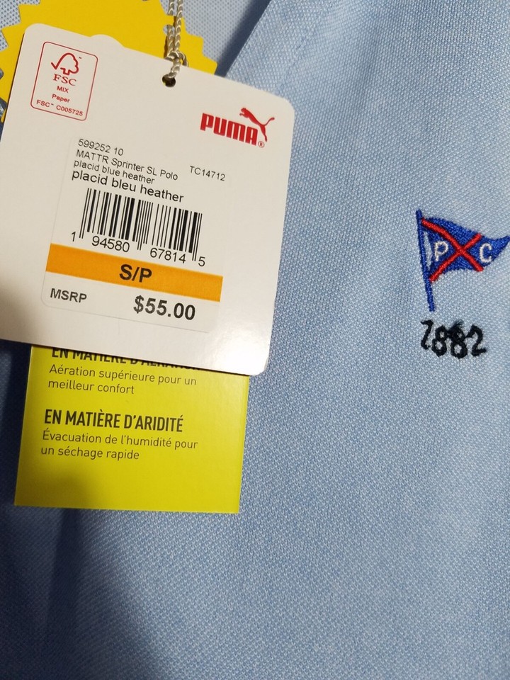 NWT WOMEN'S PUMA SPRINTER S/L POLO, SIZE SMALL, COLORPLACID BLEU