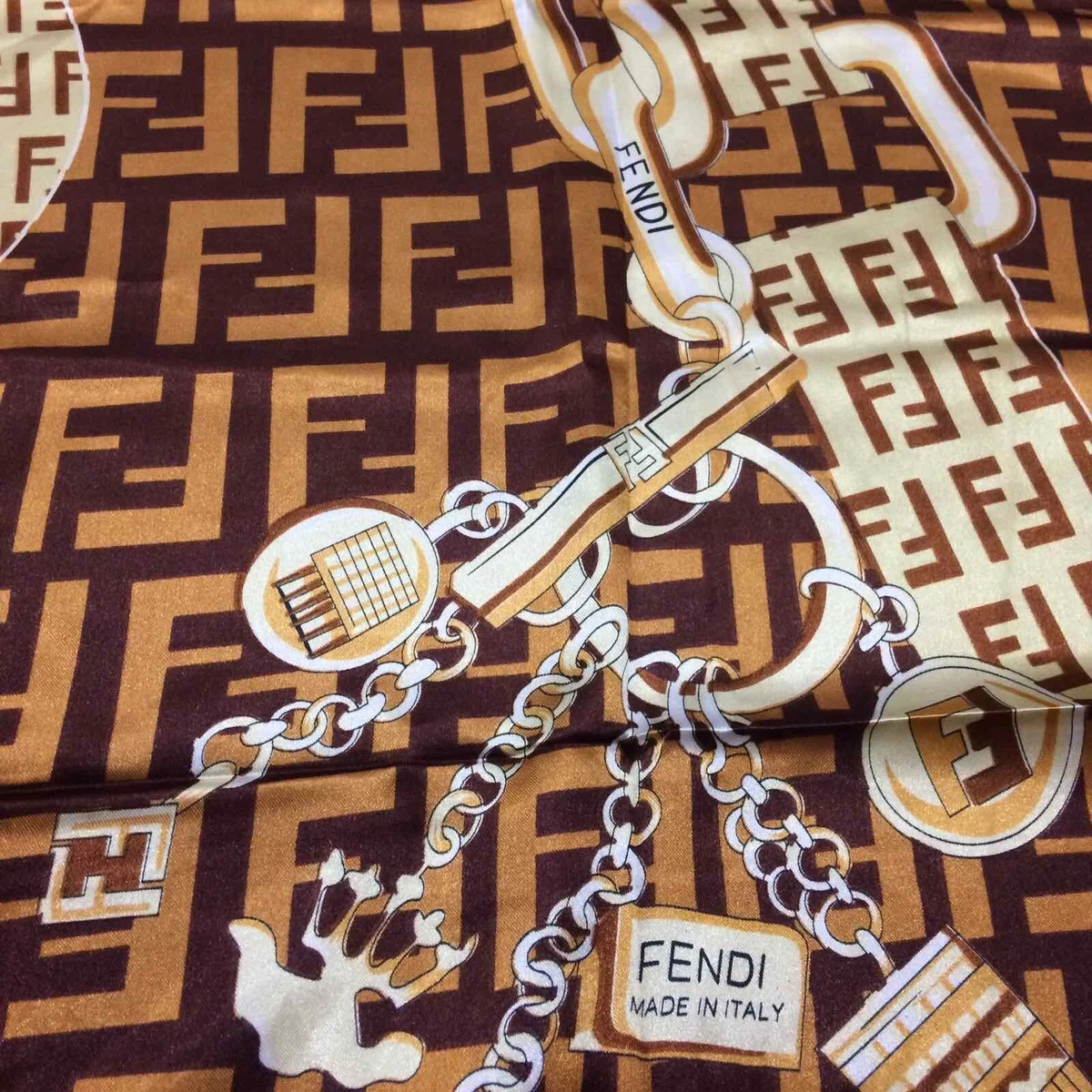 Fendi foulard silk scarf hotsell