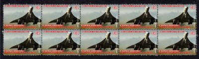 2003 Last Concorde Flight Strip Of 10 Mint Stamps 2