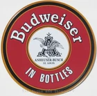 Budweiser In Bottles ROUND TIN SIGN vintage beer home bar metal wall decor 1157