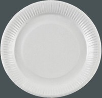 100 Pappteller Weiß Rund 23Cm Beschichtet, Imbissteller, KU23