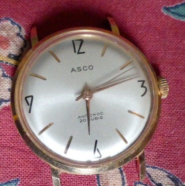 Montre Ancienne ASCO Type Militaire - Fonctionne, Occasion, Style Homme Vintage