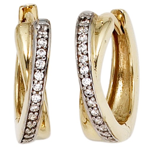 Carissima Orecchini creoli con motivo 14 x 16 mm da donna in oro