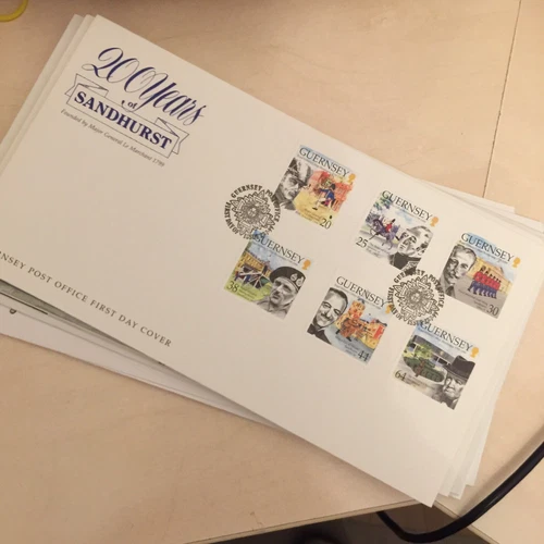 GUERNSEY STAMPS FIRST DAY COVER- 1999 200 YEARS OF SANDHURST UNADDRESSED FDC WCP