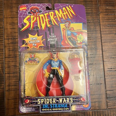 1996 TOYBIZ SPIDER-MAN DR. STRANGE ACTION FIGURE with Mystical Morphing Cape