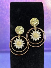 Women's Beautiful Handcrafted Sunflower Hoop Earrings